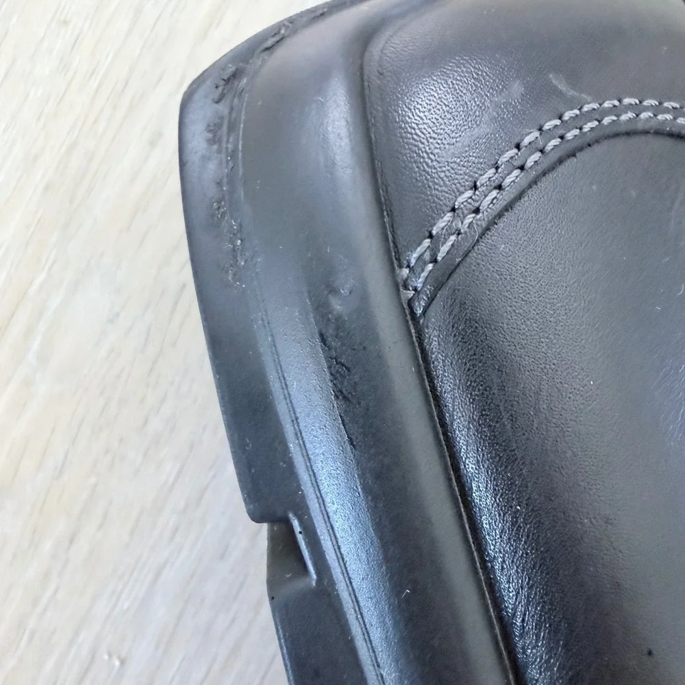 ECCO Mens‎ Black Leather Loafers Slip On Moc Toe Shoes EU 44/10.5 Handsewn